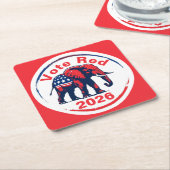 Stem rood 2026 kartonnen onderzetters (Schuin)