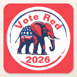 Stem rood 2026 kartonnen onderzetters