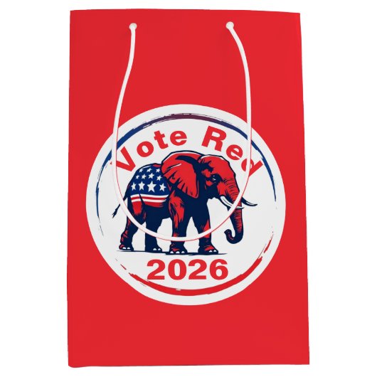 Stem rood 2026 medium cadeauzakje (Voorkant)