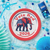 Stem Rood 2026 Papieren Bordje (Feest)