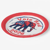 Stem Rood 2026 Papieren Bordje (Gekanteld)