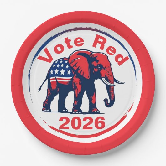 Stem Rood 2026 Papieren Bordje (Voorkant)
