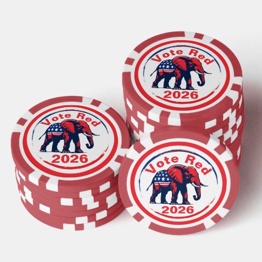 Stem Rood 2026 Poker Chips (Opstapeling)