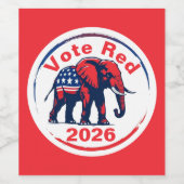 Stem rood 2026 wijn etiket (Enkel label)