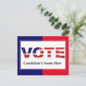 Stem Rood/Blauw Briefkaart (Staand voorkant)
