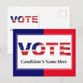Stem Rood/Blauw Briefkaart (Voorkant / Achterkant)