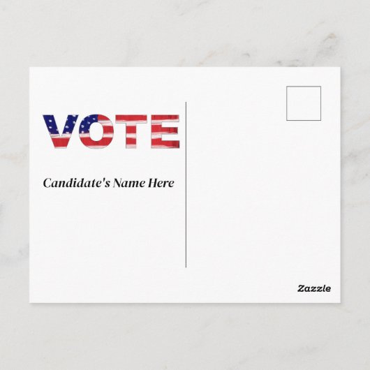 Stem Rood/Blauw Briefkaart (Achterkant)