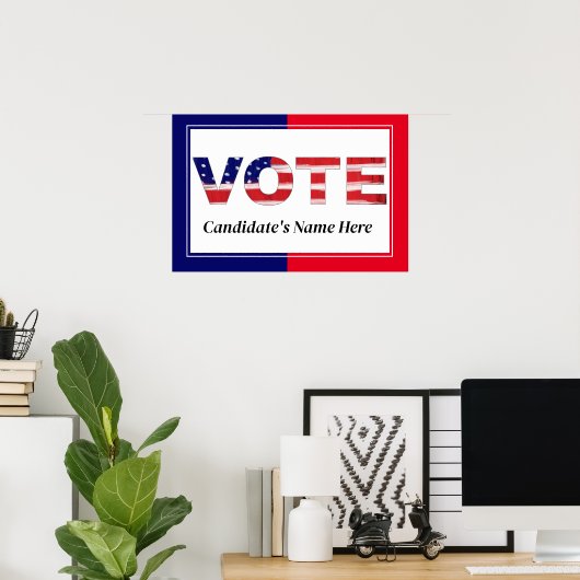 Stem Rood/Blauw Poster (Thuiskantoor)