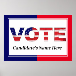 Stem Rood/Blauw Poster