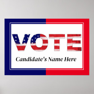 Stem Rood/Blauw Poster