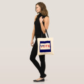 Stem Rood/Blauw Tote Bag (Voorkant (model))