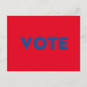 Stem rood en blauw vet typografie patriottisch briefkaart (Voorkant)