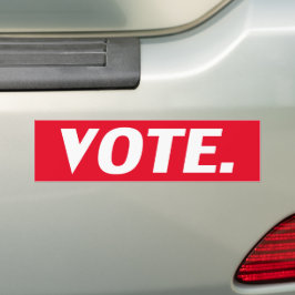 Stem rood en wit moderne typografie bumpersticker