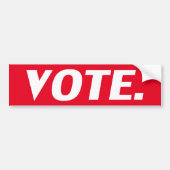 Stem rood en wit moderne typografie bumpersticker (Voorkant)