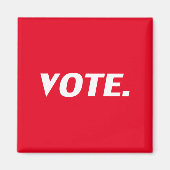 Stem rood en wit moderne typografie magneet (Voorkant)