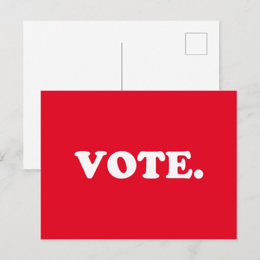 Stem rood en wit typografie modern briefkaart (Voorkant / Achterkant)