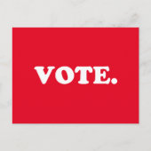 Stem rood en wit typografie modern briefkaart (Voorkant)