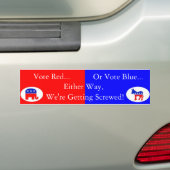 Stem rood of blauw, democraat of republikein... bumpersticker (Op auto)