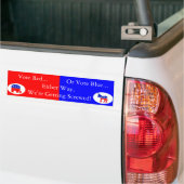 Stem rood of blauw, democraat of republikein... bumpersticker (Op Truck)