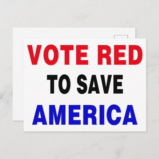 Stem rood om Amerika te redden Briefkaart (Voorkant / Achterkant)