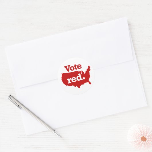 Stem Rood Ronde Sticker (Envelop)