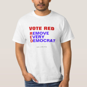 Stem rood verwijdert elke democratische T-shirt