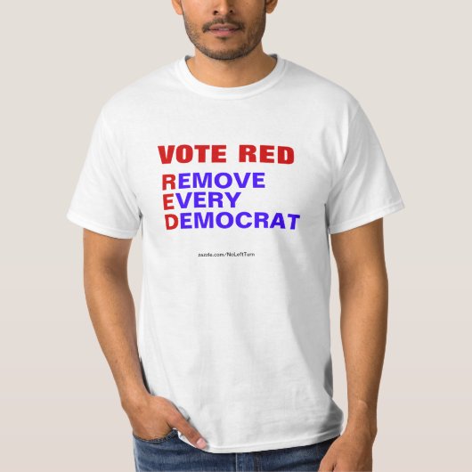 Stem rood verwijdert elke democratische T-shirt (Voorkant)