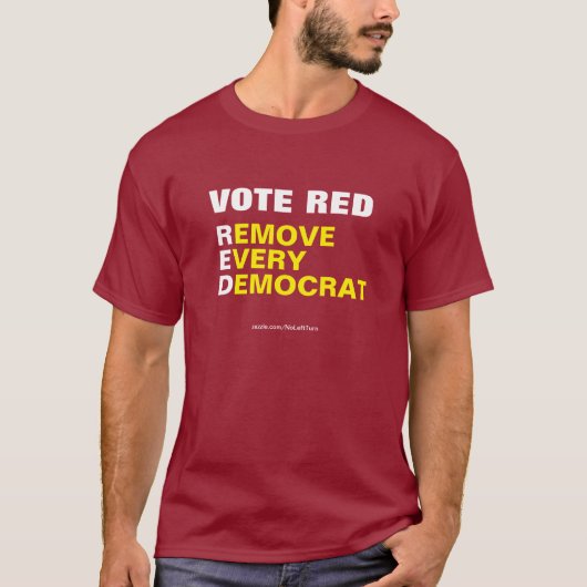 Stem rood verwijdert elke democratische T-shirt (Voorkant)