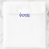 Stem rood wit blauw vierkante sticker (Tas)