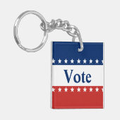 Stem Rood Wit en Blauw met Sterren Sleutelhanger (Voorkant Links)