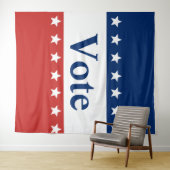 Stem Rood Wit en Blauw (met Sterren) Wandkleed (In Situ (horizontaal))