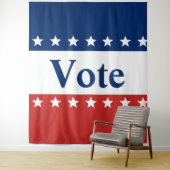 Stem Rood Wit en Blauw (met Sterren) Wandkleed (In situ)