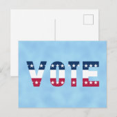 STEM Rood Wit en Blauw (Sterren) Briefkaart (Voorkant / Achterkant)