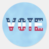 STEM Rood Wit en Blauw (Sterren) Ronde Sticker (Voorkant)