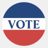 STEM Rood Wit en Blauw Strepen Ronde Sticker (Voorkant)