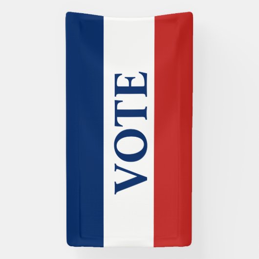 STEM Rood Wit en Blauw Strepen Spandoek (Verticaal)