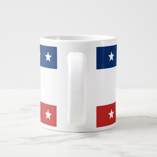 Stem Rood Wit en Blauw Strepen Sterren Grote Koffiekop (Achterkant)