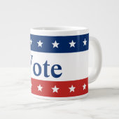Stem Rood Wit en Blauw Strepen Sterren Grote Koffiekop (Voorkant rechts)