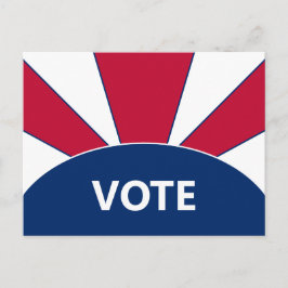 Stem Rood Wit en Blauw Sunburst Briefkaart