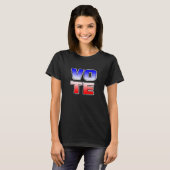 STEM Rood, Wit en Blauw Textology Shirt (Voorkant volledig)