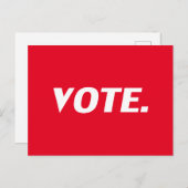 Stem rood wit moderne typografie minimalistisch briefkaart (Voorkant / Achterkant)