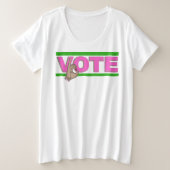 Stem roze en groen grote maat t-shirt (Design voorkant)