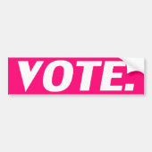 " stem " roze magenta fuchsia white car bumpersticker (Voorkant)