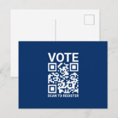 Stem Scan QR-code om aangepaste marine blauw te re Briefkaart (Voorkant / Achterkant)