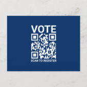 Stem Scan QR-code om aangepaste marine blauw te re Briefkaart (Voorkant)