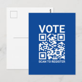 Stem Scan QR-code om aangepaste tekst blauw te reg Briefkaart (Voorkant / Achterkant)