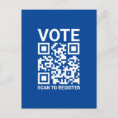 Stem Scan QR-code om aangepaste tekst blauw te reg Briefkaart (Voorkant)