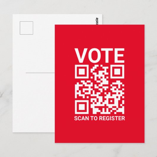 Stem Scan QR-code om aangepaste tekst rood te regi Briefkaart (Voorkant / Achterkant)