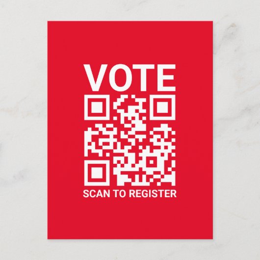 Stem Scan QR-code om aangepaste tekst rood te regi Briefkaart (Voorkant)