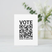Stem Scan QR-code om aangepaste tekst te registrer Briefkaart (Staand voorkant)